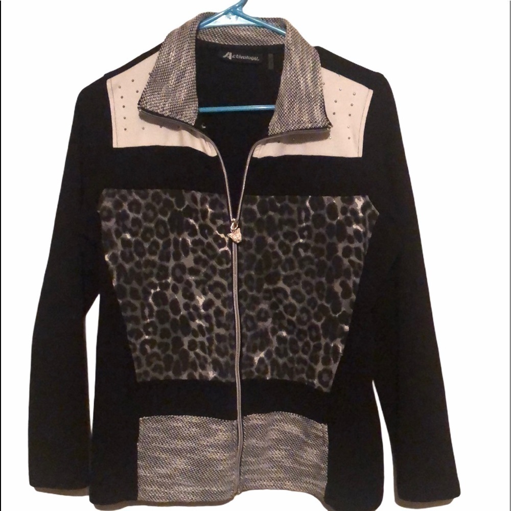Activology zip up jacket, multi fabrics, Sm-med
